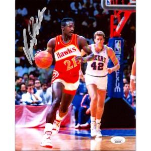 Dominique Wilkins Signed 8x10 Photo Atlanta Hawks JSA Slam Dunk Champ